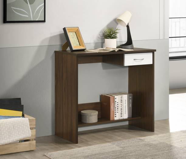 DeckUp Siena Walnut & White Engineered Wood Study Table