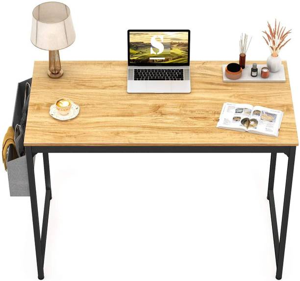 HeavyHex Computer Desk Study Writing Table with 2 Hooks for Home Office Engineered Wood Multipurpose Table