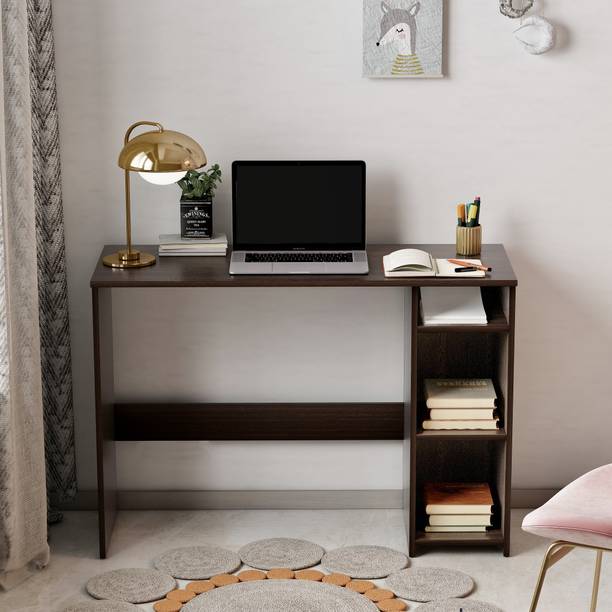 FURNEASER Dettlet Computer Table with Storage, Gaming Laptop Table, WFH Desk, Engineered Wood Office Table