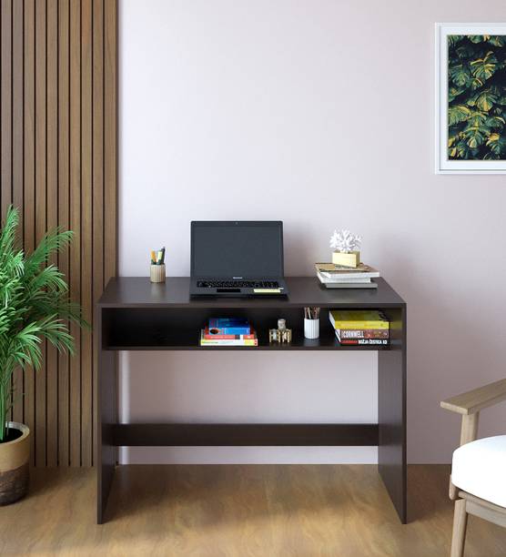 FURNEASER Witely Computer Table with Shelf, Workstation WFH Table, Engineered Wood Study Table