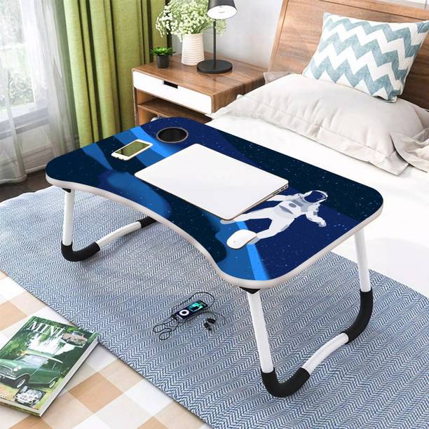 KAIZONE Portable Laptop Study Table, Foldable Students Stand For Office Computer Desk Wood Portable Laptop Table