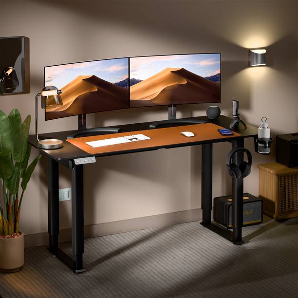 GREEN SOUL Alex Multi-Purpose Electric Height Adjustable Computer Workstation Engineered Wood Office Table