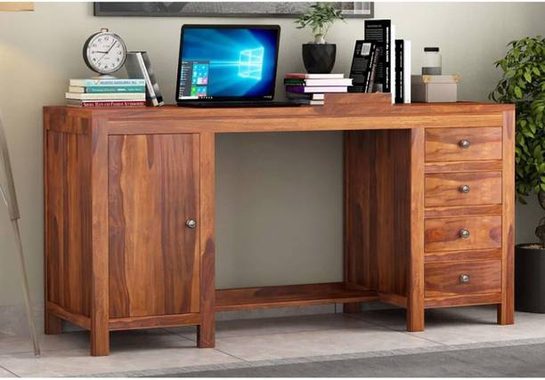 Wopno Furniture Pure Sheesham Wooden Study Desk Computer Laptop Table for Student & Adults Solid Wood Study Table