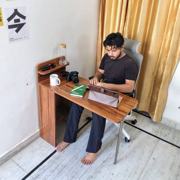 Asaroy Smart Folding Study Table desk for Home office with Storage & Space Saving Engineered Wood Multipurpose Table