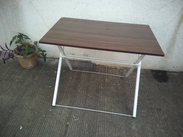 HOUSETECH WOODEN TOP CROSS FOLDING TABLE WITH HEIGHT ADJUSTABLE 3*2 FEET Engineered Wood Study Table