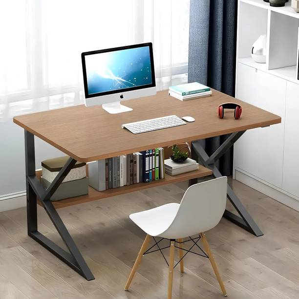 lukzer Engineered Wood Computer Desk with Metal Legs Modern Simple Style Study Desk Engineered Wood Study Table