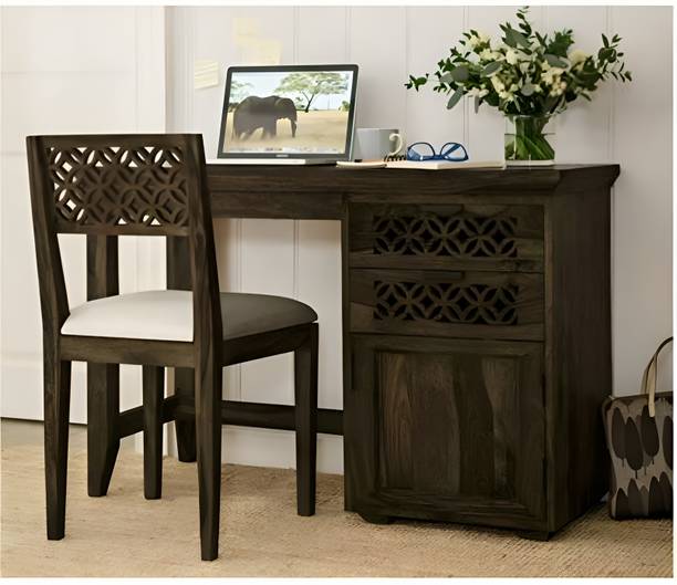 Shree Jeen Mata Enterprises Solid Sheesham Wood Study Table With Chair For Study Room / Office Solid Wood Study Table