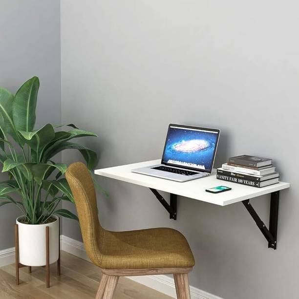Indian Decor PW6050 Folding Wall-Mounted Drop-Leaf Table, Folding Shelf Table Bracket Engineered Wood Multipurpose Table