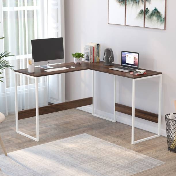 BLUEWUD Corbyn L-Shape Study and Computer Laptop Table for Home or Office, WFH Desk Engineered Wood Multipurpose Table