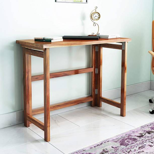 SHRI MINTU'S ART Solid Sheesham Wood Folding Desk Computer Table for Home Office Work Solid Wood Study Table