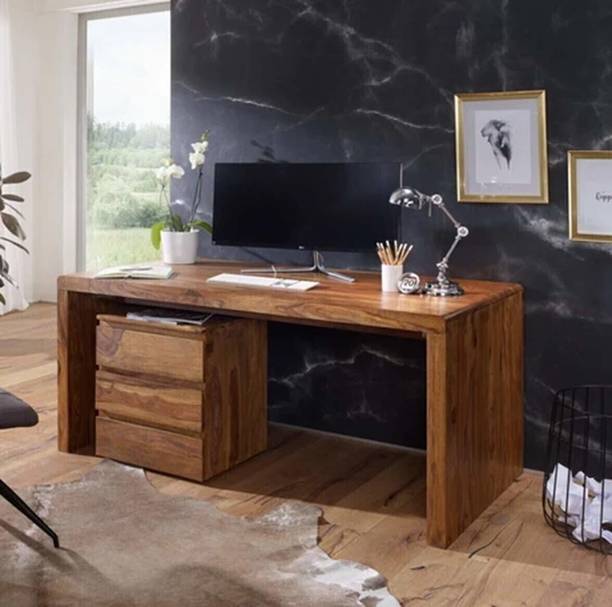 Ganpati Arts Jesphr Rosewood Study Desk With Storage For Kid's Room/Study Room Solid Wood Office Table