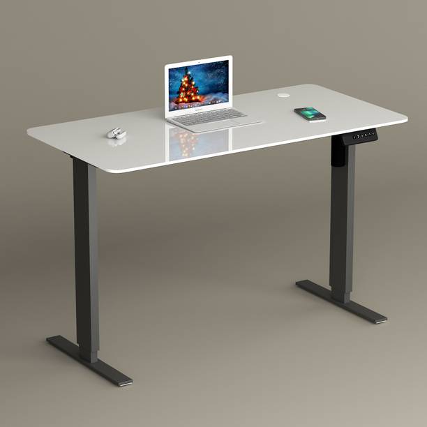 ModDwell ModDwell-Sit and Stand Desk with Glass Top || Glass Multipurpose Table