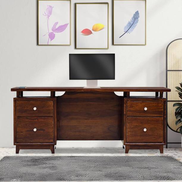 WoodenPoint study table computer desk office desk office table computer table sheesham wood Solid Wood Study Table