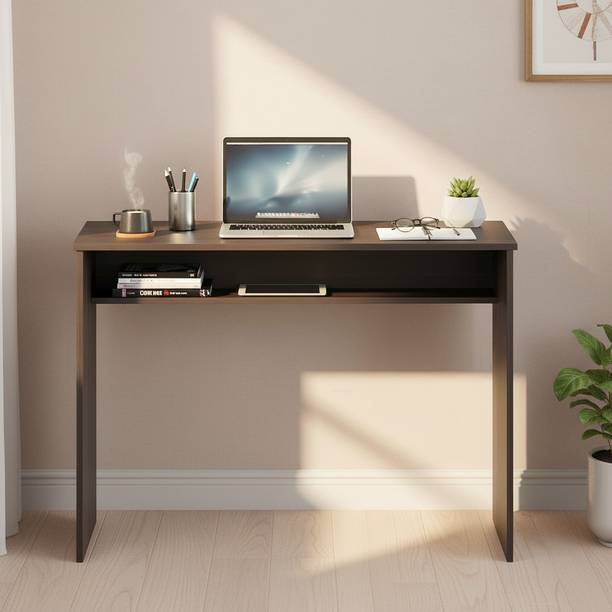 FURNEASER Witely Computer Table with Shelf, Workstation WFH Table, Engineered Wood Study Table