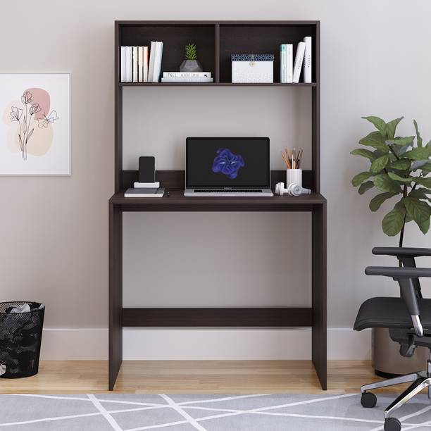 FURNEASER Primora Computer Table with Hutch, Workstation WFH Table Desk, Engineered Wood Study Table