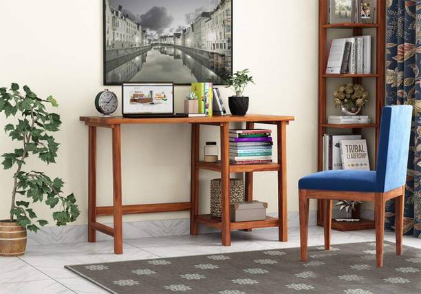 AMBICA WOODMART study table with storage, computer desk, wooden computer table, computer table Solid Wood Study Table