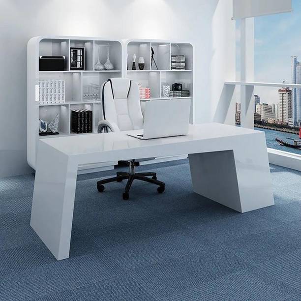 NG Decor 70.9" White Office Desk with 3 Storage Drawers Executive Desk Left Hand Engineered Wood Office Table Free Standing, Finish Color - White, DIY