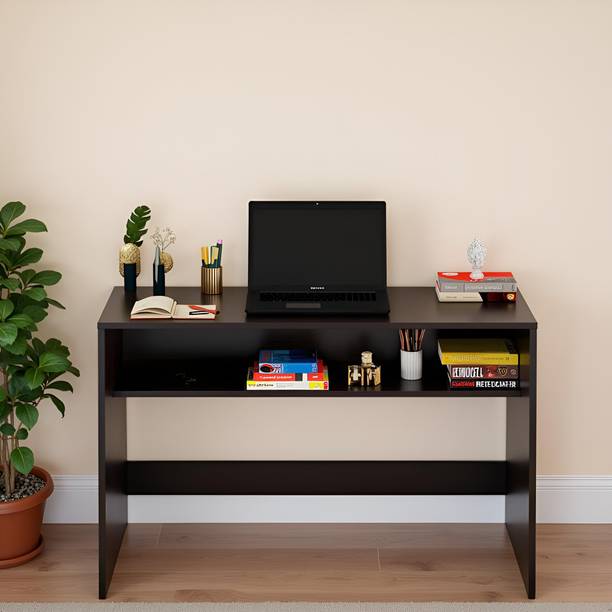 FURNEASER Witely Computer Table with Shelf, Workstation WFH Table, Engineered Wood Study Table