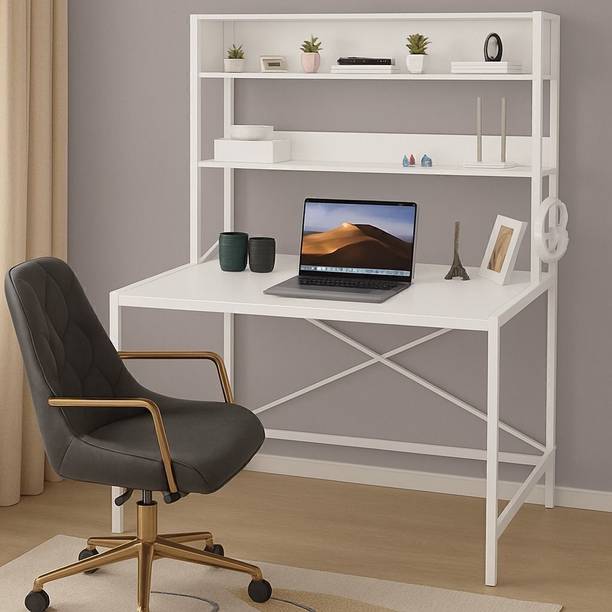 House Of Akasha 3Tier Wooden Office Table with Storage Office Desk Computer Table Home Office Engineered Wood Multipurpose Table