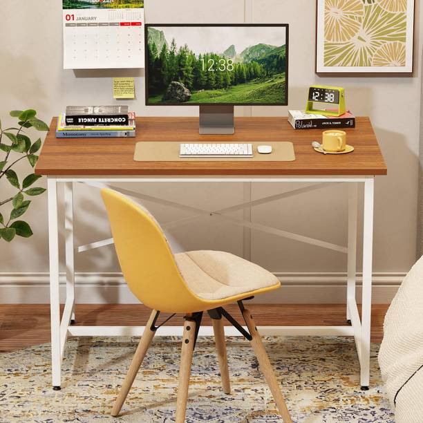 LUKZER MST-008 X-Support Metal Computer Desk Engineered Wood Study Table