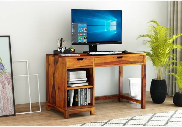 AMBICA WOODMART study table with storage, computer desk, wooden computer table, computer table Solid Wood Study Table