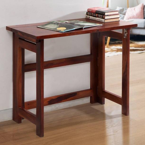 House Of Kuber Solid Sheesham Wood Folding Study Table, Wooden Office Table For Home And Office Solid Wood Study Table