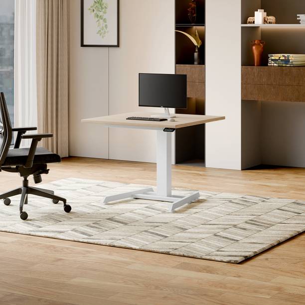 Godrej Interio Workout Table - Single Column Power Operated Engineered Wood Multipurpose Table