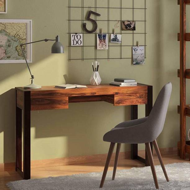 WOODSTAGE Writing Study Table for Students Utility Laptop Tables Office Desk Solid Wood Study Table