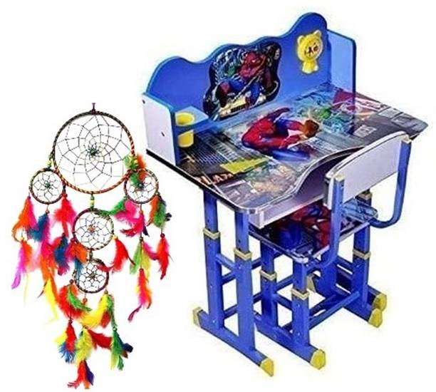 Bhella Kids study Desk & Chair with Adjustable Height with Dream Catcher Multicolor Engineered Wood Study Table