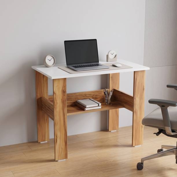 Urbanovia Study Table for Home Office with Storage Shelf, Computer Desk for Laptop Engineered Wood Multipurpose Table
