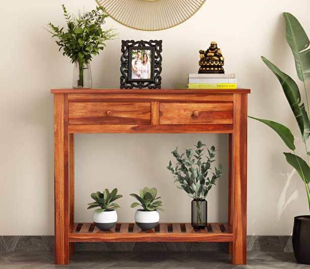 Ratandhara Furniture Premium Wooden Console Table With Drawer For Living Room Solid Wood Console Table