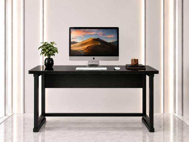 City of Akasha Premium Black Wood-Finish Tabletop Engineered Wood Multipurpose Table