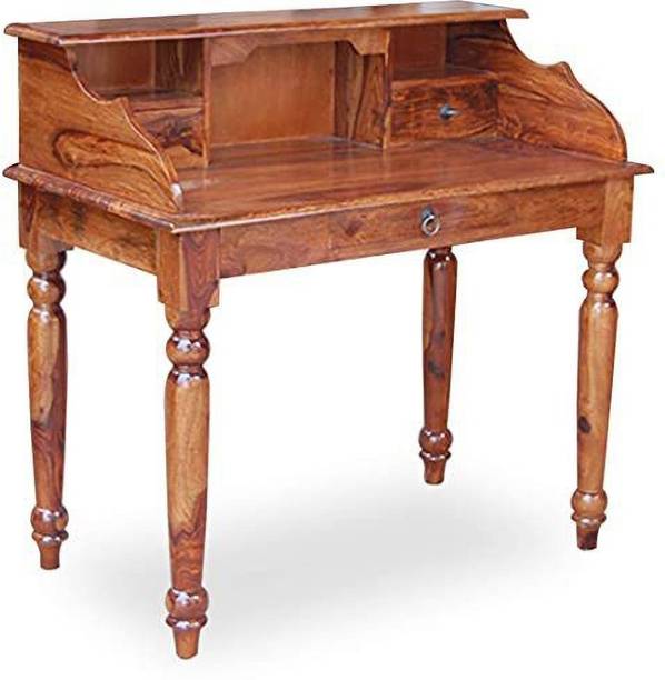 UrbonArts Triple Drawer Study Table for Study, Office, Laptop, Study Room, Wooden Desk Solid Wood Study Table