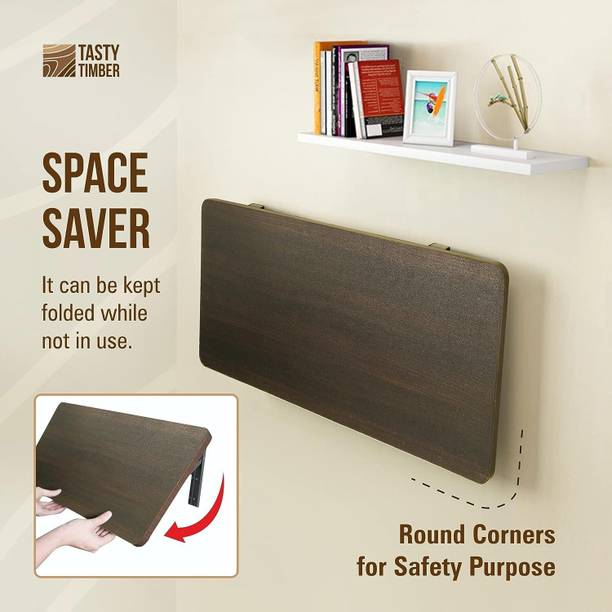 Buildream 16 x 24 inches Wall Mount Table Foldable Laptop Desk for Home and Office Engineered Wood Multipurpose Table