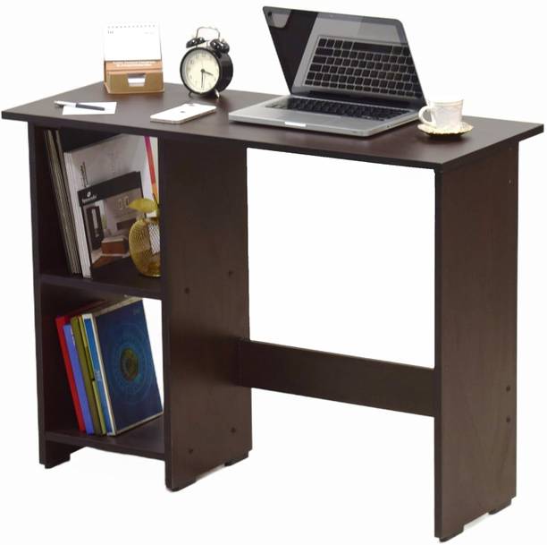 woodcom Multipupose Study and Computer Table Desk with Storage Shelves Engineered Wood Study Table