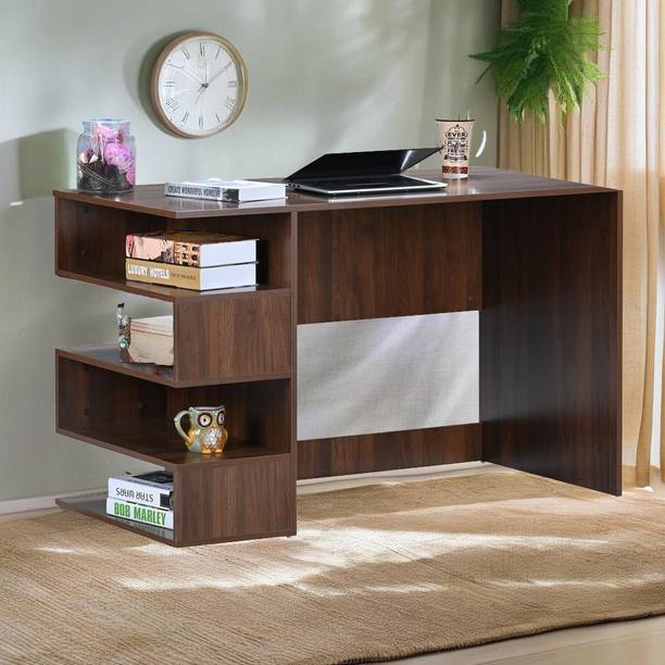 DeckUp Athena Walnut Engineered Wood Office Table