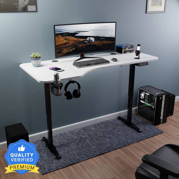 GREEN SOUL Trigger Multipurpose Electric Height Adjustable Spacious Engineered Wood Office Table