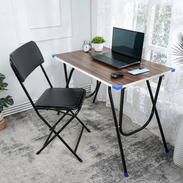 FurniGully Multipurpose Portable Study & Laptop Table with Folding Chair Metal Multipurpose Table