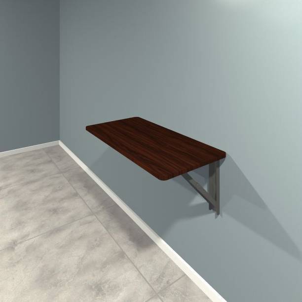 Pridiyos Folding_Table_16""x32""_Dark_Wooden Engineered Wood Study Table