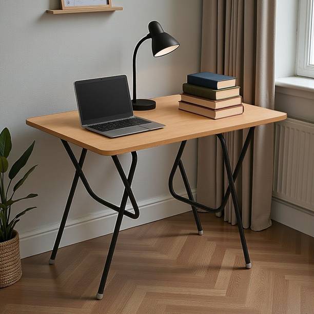 Flipkart Perfect Homes Studio Foldable Study Table for Home Office | Portable Laptop & Writing Desk Solid Wood Study Table