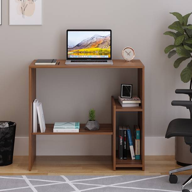 WOODWIDER Vivian WFH Computer Table & Gaming Desk with Shelf, Engineered Wood Study Table
