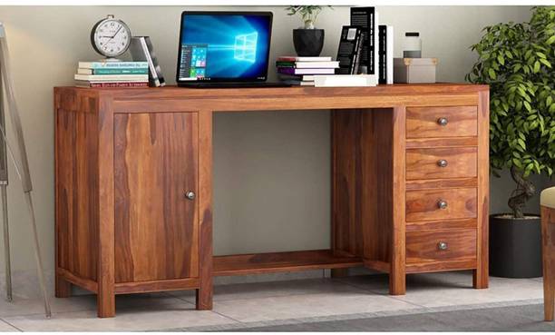 TRUE FURNITURE Sheesham Wood Writing/Study/Computer Table/Desk for Home/Office Solid Wood Study Table