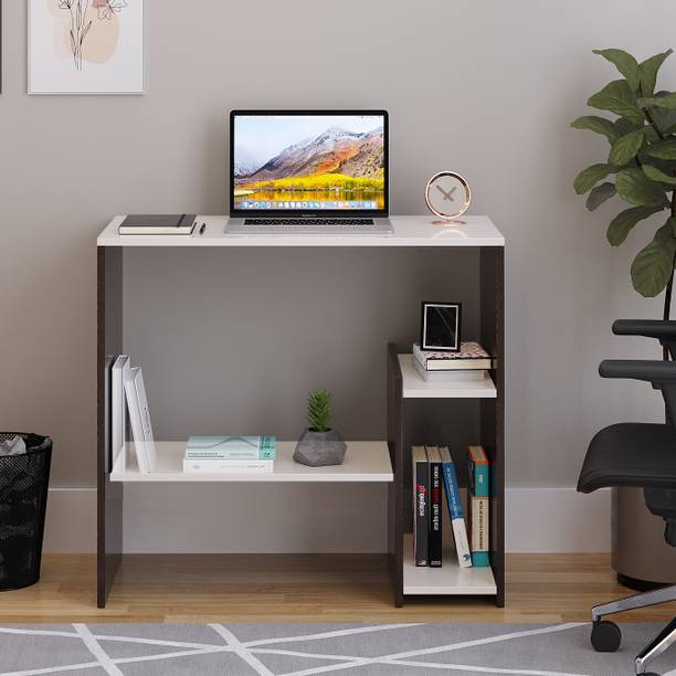 WOODWIDER Vivian WFH Computer Table & Gaming Desk with Shelf, Engineered Wood Study Table