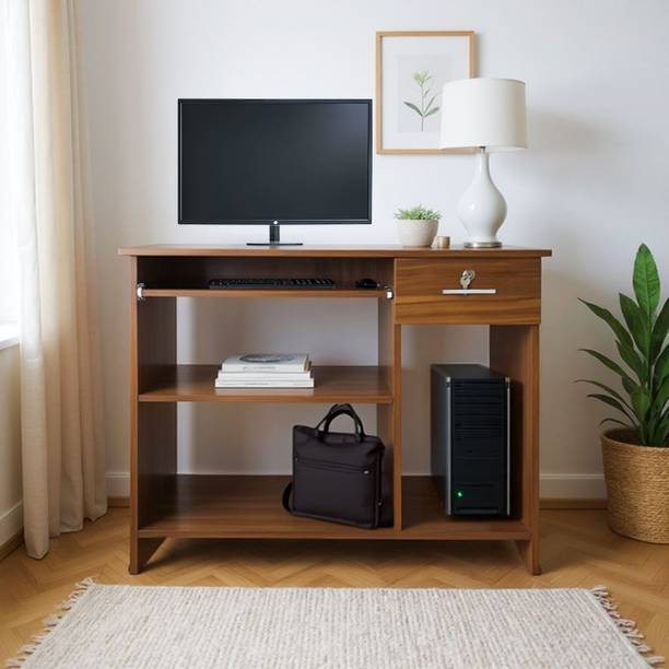 KIK Leo Engineered Wood Study Table | Computer Table | Office Desk with Drawers | Engineered Wood Office Table