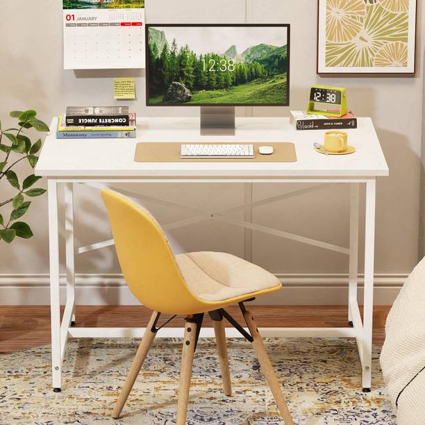 LUKZER MST-008 X-Support Metal Study Table Engineered Wood Study Table