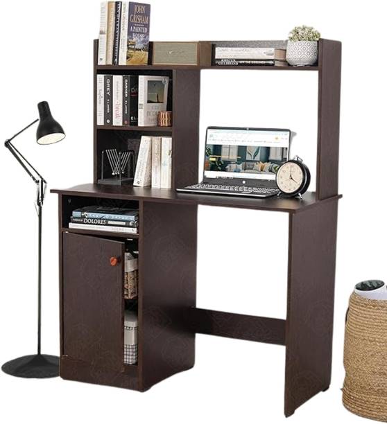 woodcom Wooden Study Table with Hutch & Bottom Storage Home & Office Desk Engineered Wood Multipurpose Table