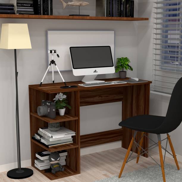 SPECIALITY PANELS Corner rounded Top with 3 Tier Side Storage & Termites resistance Engineered Wood Multipurpose Table