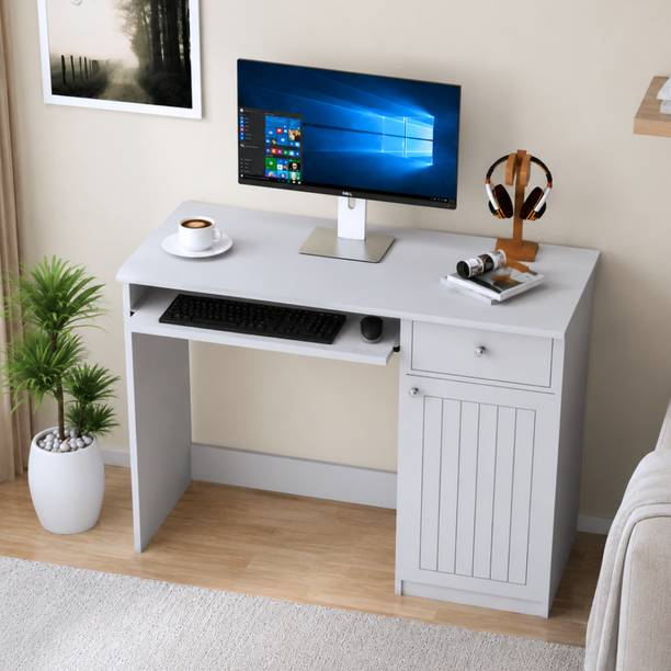 ROOSO LIVING Joy Study Table for Home & Office | Computer Desk with Keyboard Tray & Drawer Engineered Wood Study Table