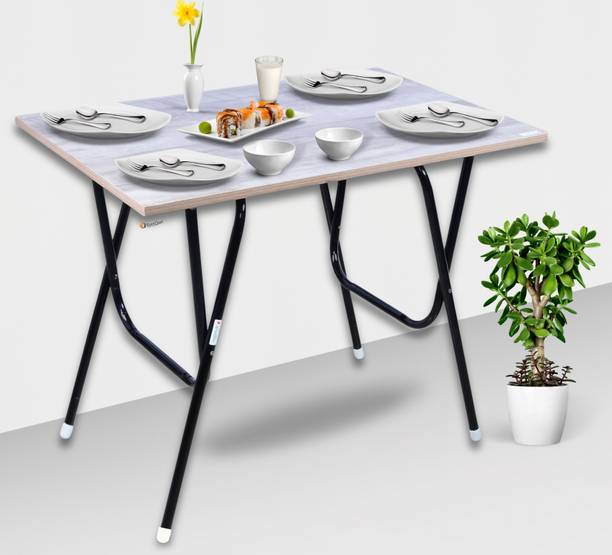 EuroQon Space Saver Foldable Imported Engineered Wood 4 Seater Dining Table