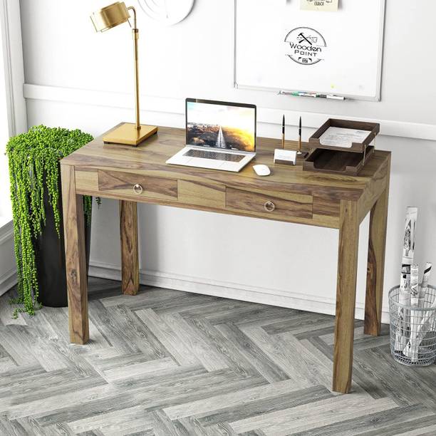 WoodenPoint study table computer desk office desk office table computer table sheesham wood Solid Wood Study Table